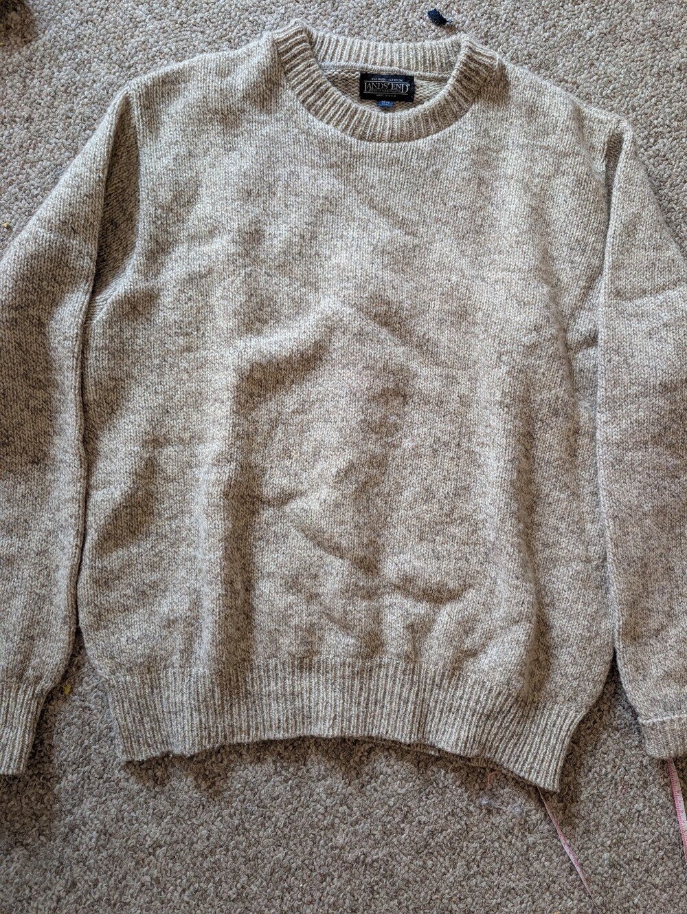 Lands' End Men XLCrewneck Sweater in Taupe Heather